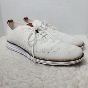 Cole Haan Grand.OS Stitchlite Oxford Sneakers Men’s 12M White Knit Lace Up
